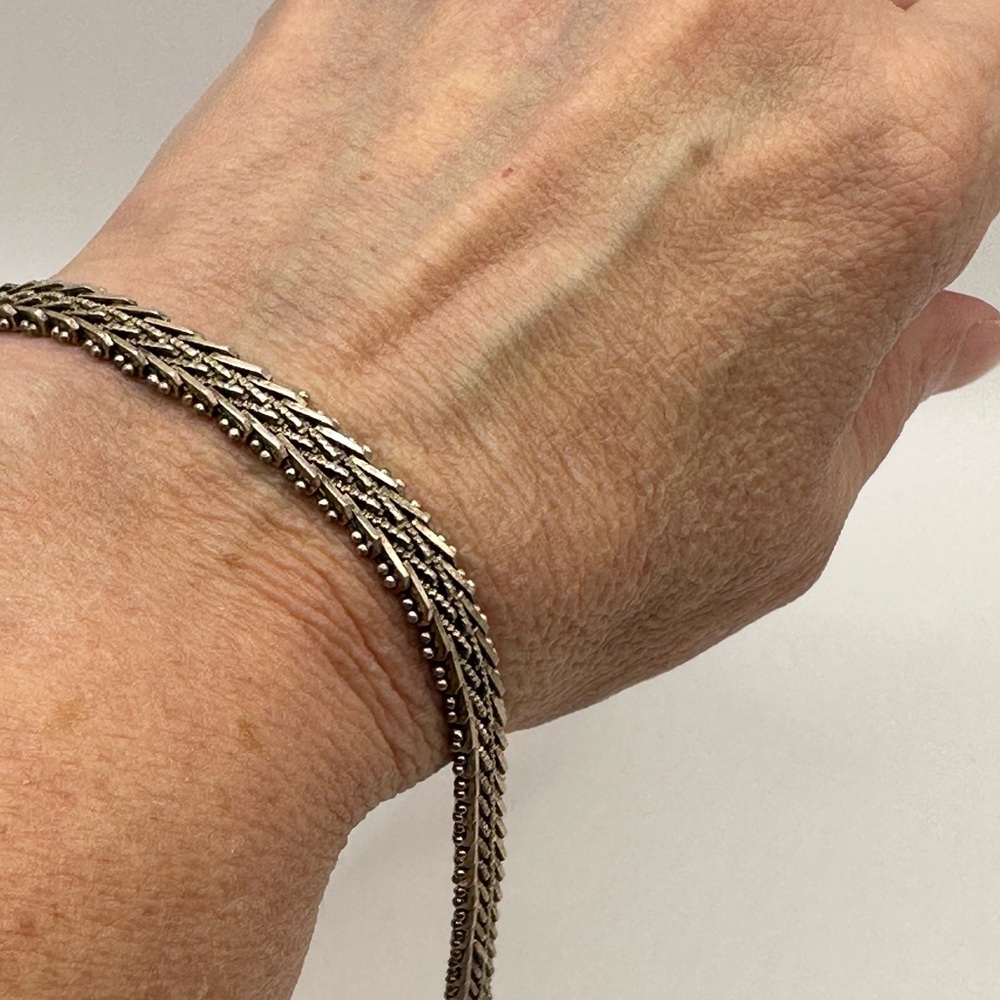 Sterling Silver Herringbone Bracelet - Picture 2 of 5